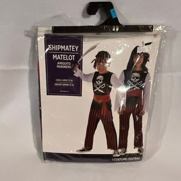 Kids Pirate Costume with Skull & Cross Bones NWT - Picture 1 of 2